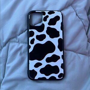 Cow Print Phone Case - Black and White